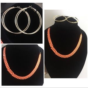 Earrings and necklace set new